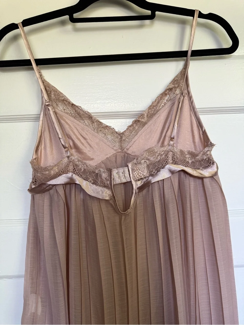 Daya Dusty Rose High-Low Chiffon Slip Dress w/Lace Trim Feminine Fairycore Sz S